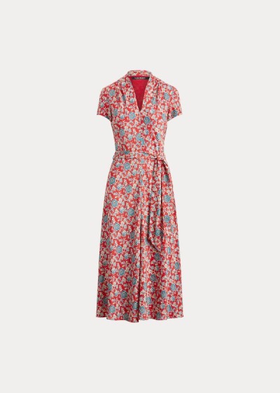 Women's Ralph Lauren Floral Crepe Midi Dresses | 015328ZOU